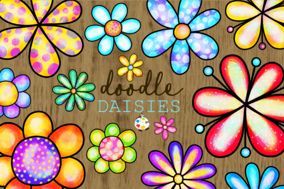 Download Doodle Daisy Flower Watercolor Clipart - Clip Collection