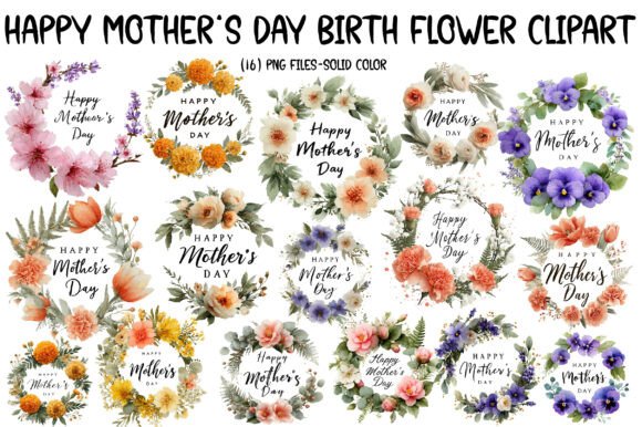 Download Happy Mother’s Day Birth Flower Clipart - Clip Collection