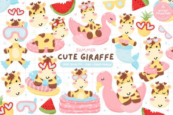 Download Cute Giraffe Summer Clipart Giraffe PNG - Clip Collection