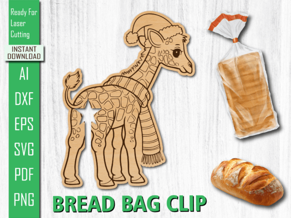 Download Animal Laser Cut Giraffe Bread Bag Clip - Clip Collection