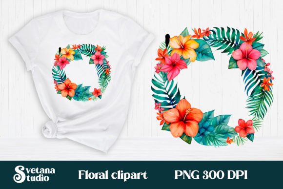 Download Hibiscus Flower Wreath Clipart PNG - Clip Collection