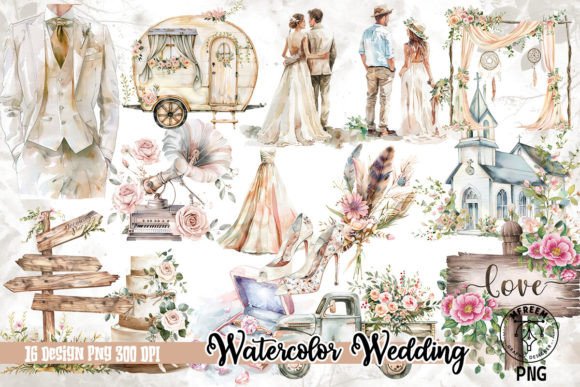 Download Watercolor Wedding Clipart PNG - Clip Collection