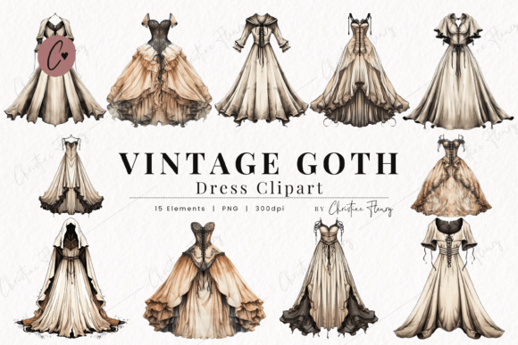 Download Vintage Goth Dress Clipart - Clip Collection