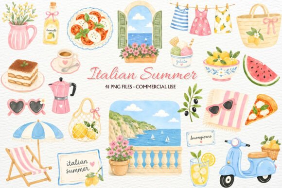 Download Italian Summer Clipart Coastal PNG Italy - Clip Collection