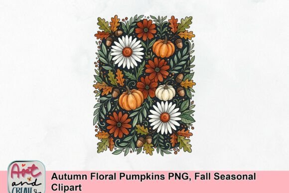 Download Autumn Floral Pumpkins PNG, Fall Seasonal Clipart - Clip Collection