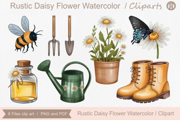 Download Rustic Daisy Flower Watercolor Clipart - Clip Collection