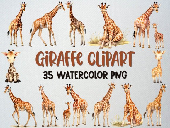Download Watercolor Giraffe Clipart, 35 PNG - Clip Collection