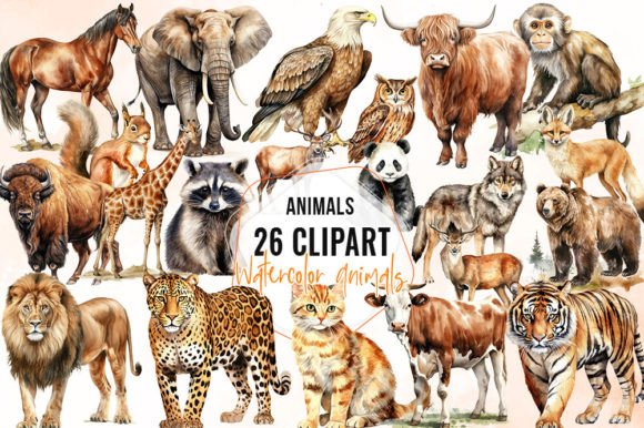 Download Watercolor Animals Sublimation Clipart - Clip Collection