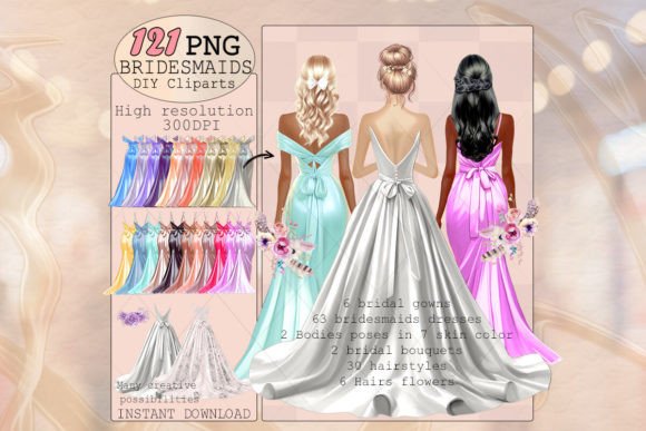 Download Wedding Clipart PNG Bride and Bridesmaid - Clip Collection