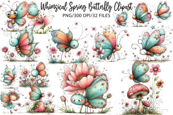 Download Whimsical Spring Butterfly Clipart - Clip Collection