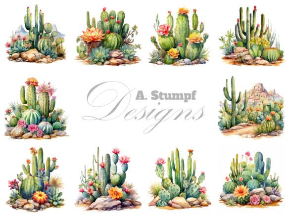 Download Cactus Watercolor Plants Clipart Bundle - Clip Collection