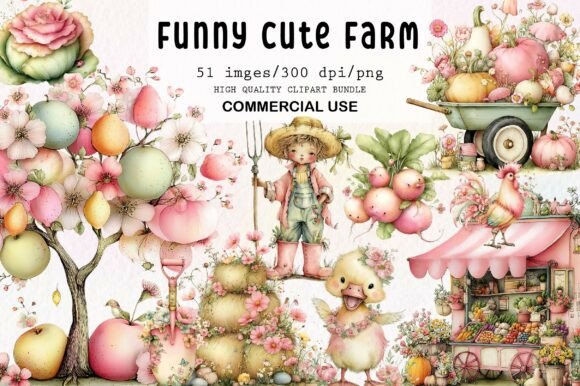 Download Whimsical Funny Cute Farm Clipart - Clip Collection