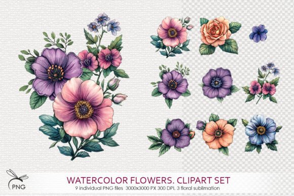 Download Watercolor Flowers Cliparts - Clip Collection
