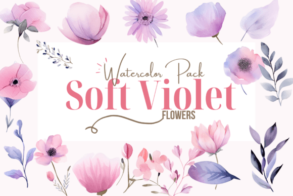 Download Violet Flowers Watercolor Clipart - Clip Collection
