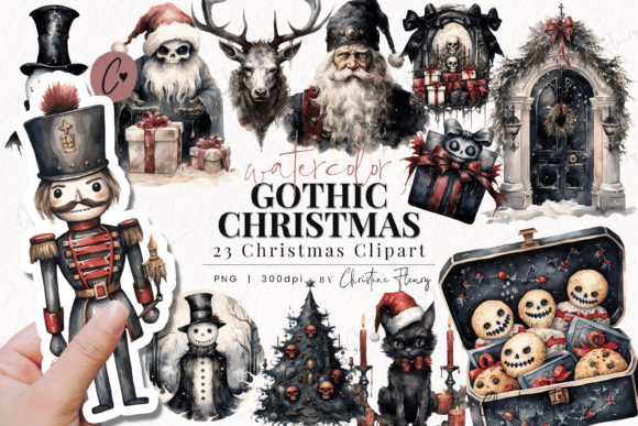 Download Watercolor Gothic Christmas Clipart - Clip Collection