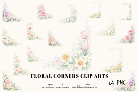 Download Watercolor Floral Corner Clipart - 24 - Clip Collection