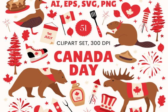 Download Canada Day Digital Clipart Set Graphics - Clip Collection