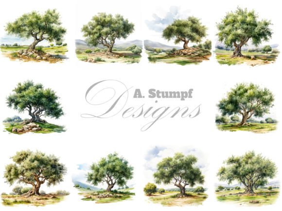 Download Olive Tree Watercolor Clipart Bundle - Clip Collection