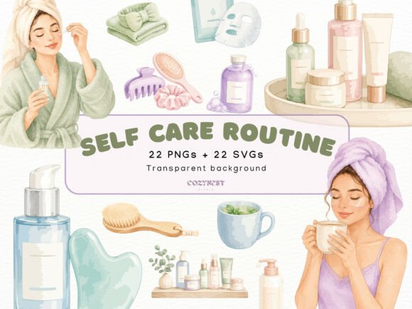 Download Self Care Routine Watercolor Clipart PNG - Clip Collection