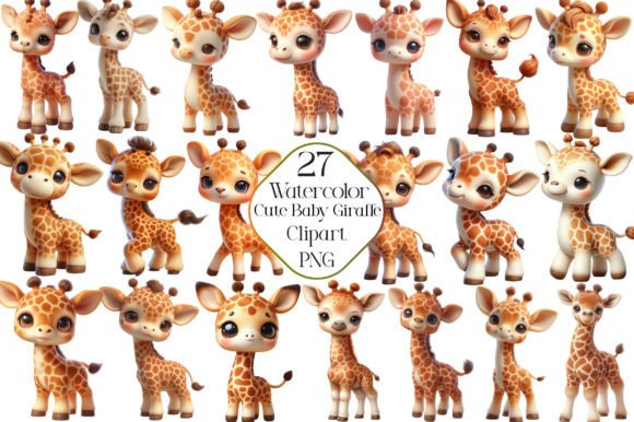Download Watercolor Cute Baby Giraffe Clipart - Clip Collection