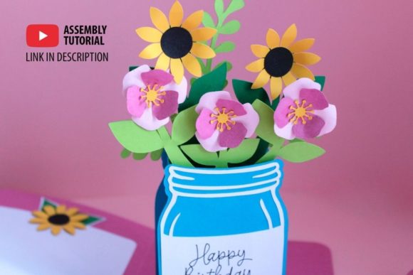 Download Flowers in a Jar 3D Card - Card Collection