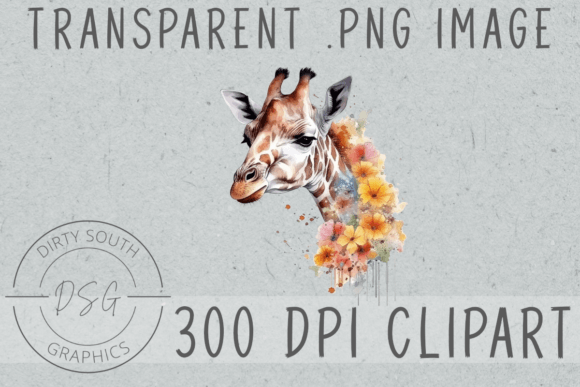 Download Watercolor Floral Giraffe Clip Art - Clip Collection