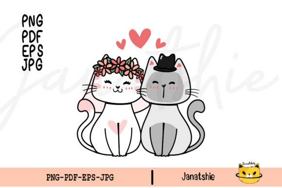 Download Groom and Bride Cat Wedding Clipart PNG - Clip Collection