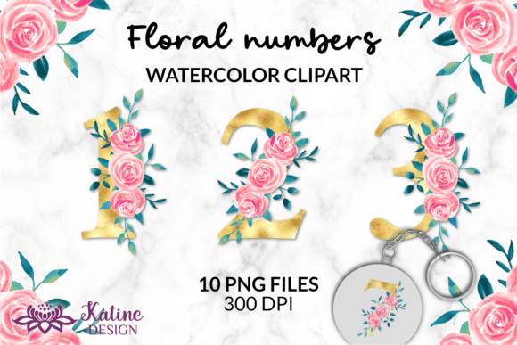 Download Gold Floral Numbers Wedding Clipart PNG - Clip Collection
