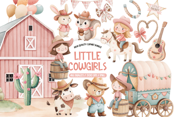 Download Little Cowgirl Watercolor Clipart - Clip Collection