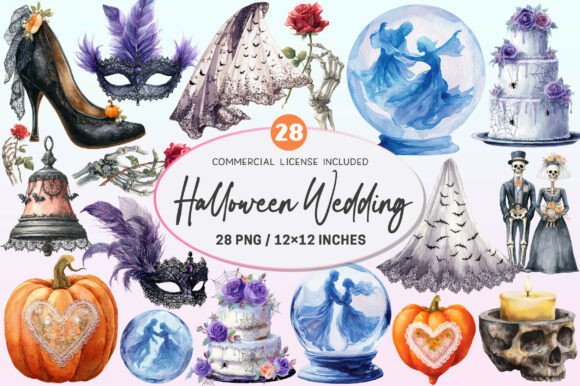 Download Halloween Wedding Invitation Clipart. - Clip Collection