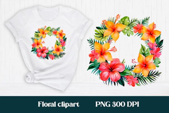 Download Hibiscus Flower Wreath Clipart PNG - Clip Collection