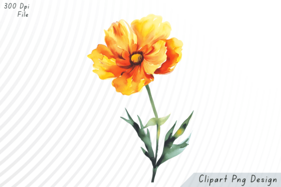 Download Watercolor Orange Yellow Flower PNG Clip - Clip Collection