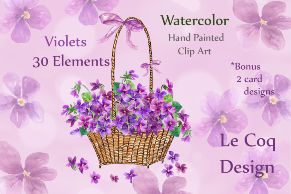 Download Watercolor Violet Flowers Clipart - Clip Collection