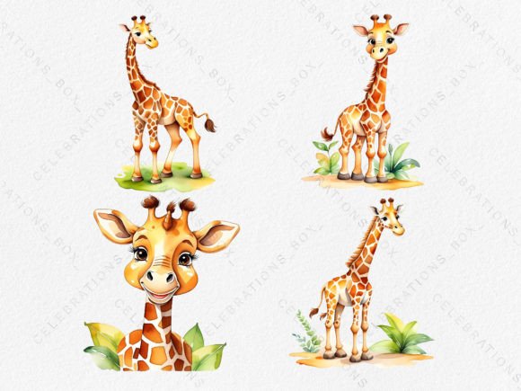 Download Watercolor Giraffe PNG Clipart for Craft - Clip Collection