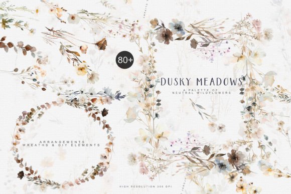 Download Watercolor Wildflowers Digital Clipart - Clip Collection