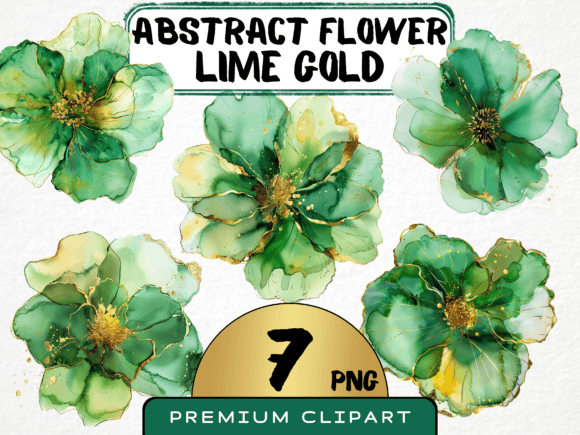 Download Abstract Green Gold Flower Clipart - Clip Collection