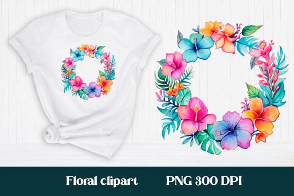 Download Hibiscus Flower Wreath Clipart PNG - Clip Collection