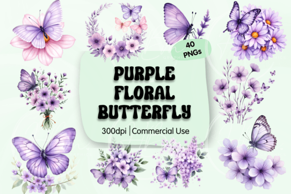 Download Purple Floral Butterfly Clipart - Clip Collection