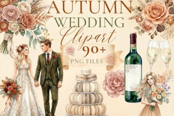 Download Autumn Wedding Clipart PNG Bundle - Clip Collection