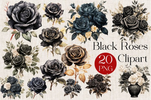 Download Black Watercolor Roses Clipart - Clip Collection