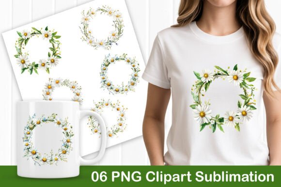 Download White Daisy Wreath Floral Clipart - Clip Collection