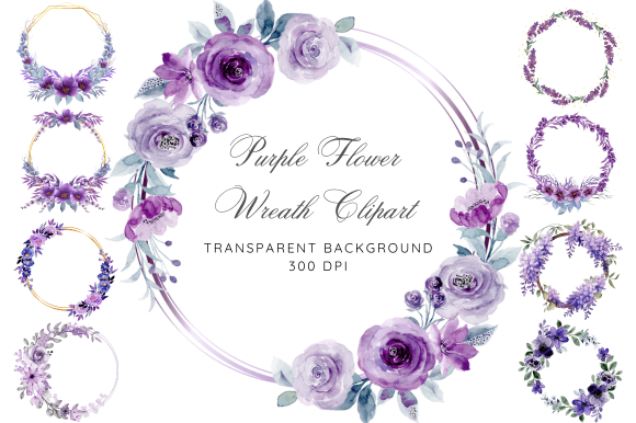 Download Purple Flower Wreath Clipart - Clip Collection
