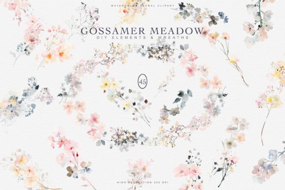 Download Watercolor Wildflowers Digital Clipart - - Clip Collection