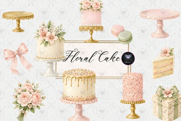 Download Elegant Floral Cake Watercolor Clipart - Clip Collection