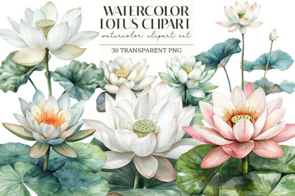 Download Watercolor Lotus Clipart - Clip Collection