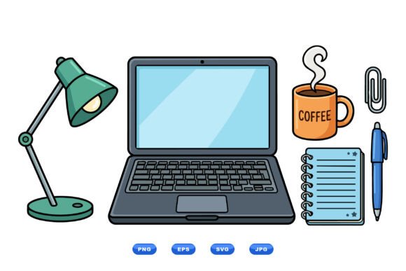 Download Home Office Desk Clipart Set - Clip Collection