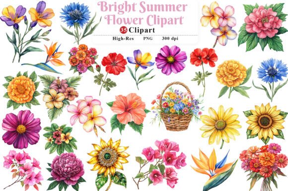Download Bright Summer Flower Clipart - Clip Collection