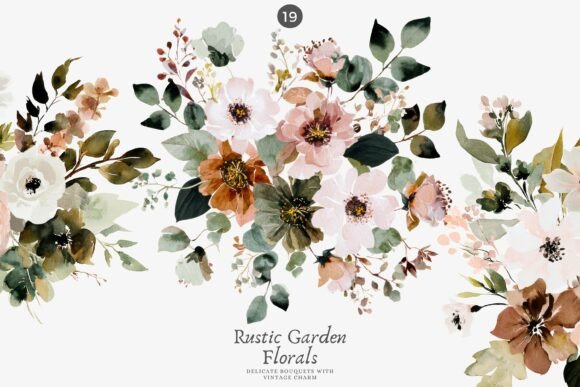 Download Rustic Floral Bouquet Clipart Set - Clip Collection
