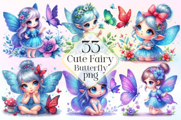 Download Cute Fairy with Butterfly Clipart - Clip Collection