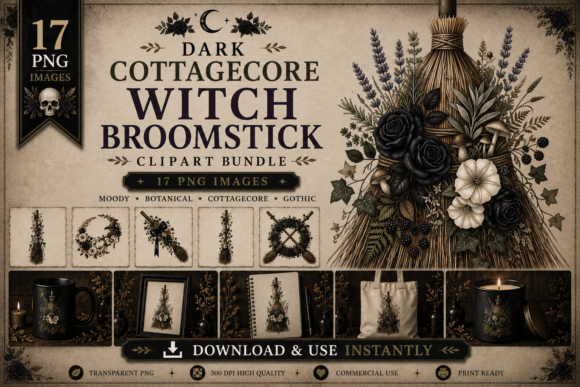 Download Dark Cottagecore Witch Broom Clipart - Clip Collection